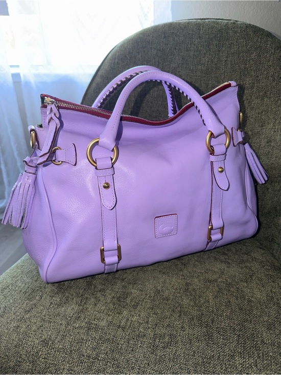 Dooney & Bourke Handbags - Dooney & Bourke CUSTOM Lavender Leather Satchel with Gold Hardware